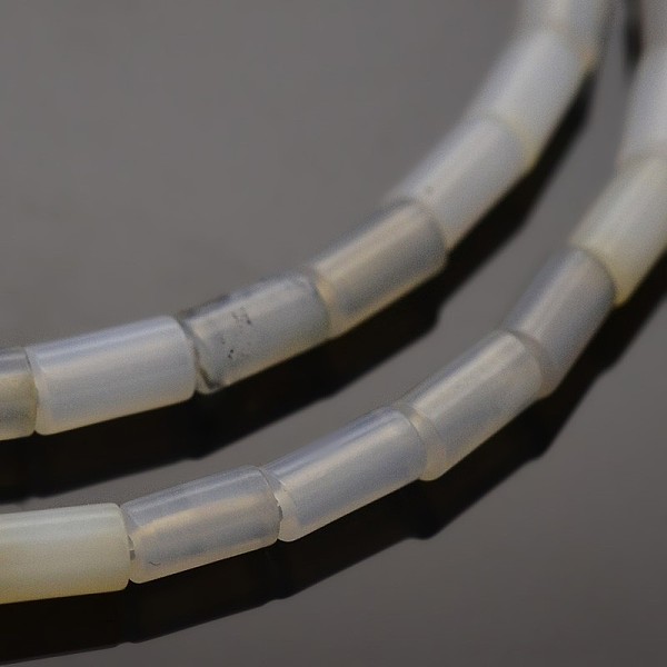 

PandaHall Column Natural Grey Agate Beads Strands, 4x2mm, Hole: 0.5mm, about 98pcs/strand, 15.7 inch Grey Agate Column