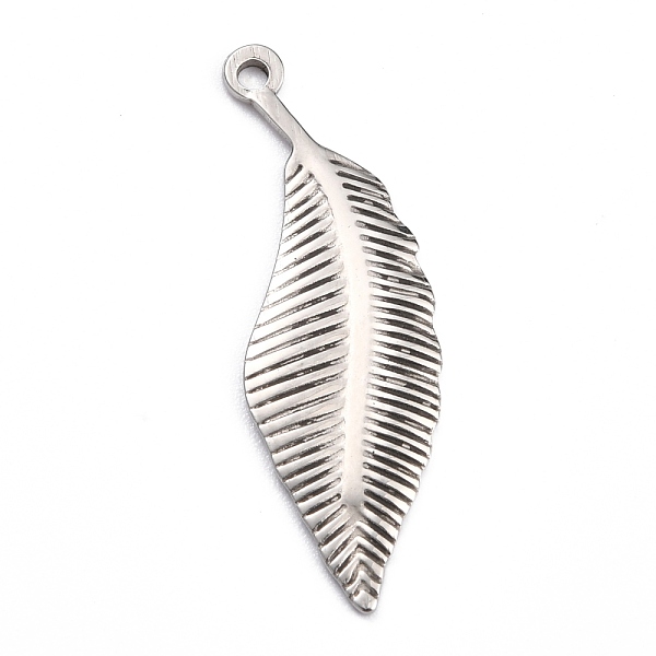 

PandaHall 304 Stainless Steel Pendants, Leaf, Stainless Steel Color, 35x11.4x1.3mm, Hole: 1.7mm 304 Stainless Steel Leaf