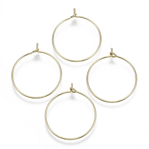 

PandaHall Brass Wine Glass Charms Rings, Hoop Earring Findings, DIY Material for Basketball Wives Hoop Earrings, Nickel Free, Real 18K Gold...