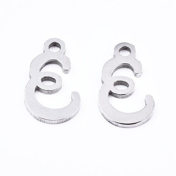 

PandaHall 201 Stainless Steel Charms, Laser Cut, Alphabet, Stainless Steel Color, Letter.E, 12x7x1mm, Hole: 1.4mm Stainless Steel Letter E