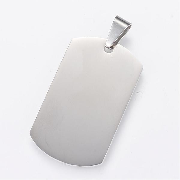 

PandaHall 304 Stainless Steel Stamping Blank Tag Pendants, Double Side Polished, Rectangle, Stainless Steel Color, 36x22x2mm, Hole: 7x4mm...