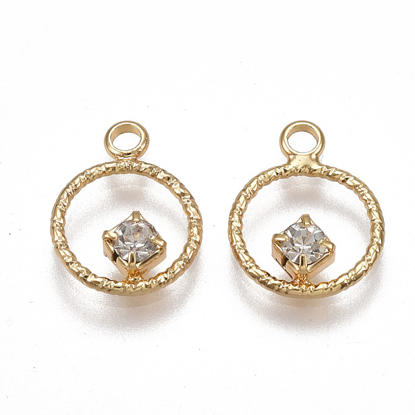 

PandaHall Brass Charms, Nickel Free, Real 18K Gold Plated, with Cubic Zirconia, Ring, Clear, 13x10x3mm, Hole: 1.8mm Brass+Cubic Zirconia...