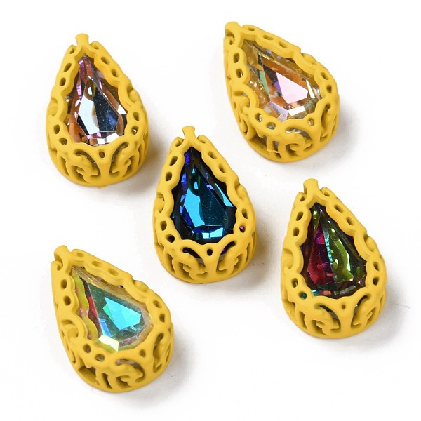 

PandaHall Sew on Rhinestone, Mocha Fluorescent Style, Glass Rhinestone, with Brass Findings, Garments Accessories, Teardrop, Mixed Color..., Gold