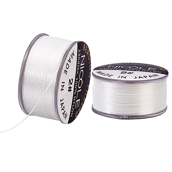 

PandaHall Nylon Beading Thread, Seed Bead Thread, Nylon String for Jewelry Beading Bracelets Making, White, 0.1mm, about 50.31 Yards...
