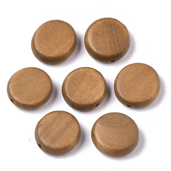 

PandaHall Painted Natural Wood Beads, Flat Round, Peru, 16x5.5mm, Hole: 1.5mm Schima Wood Flat Round Brown