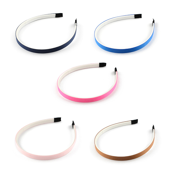 

PandaHall Plain Headwear Hair Accessories Plastic Hair Band Findings, with Teeth, with Grosgrain Ribbon, Mixed Color, 110~114x9~9.5mm..., Multicolor