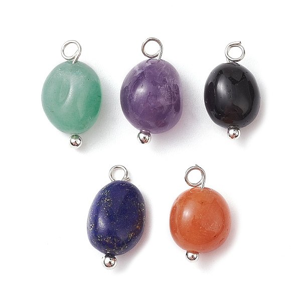 

PandaHall Natural Mixed Gemstone Pendants, Nuggets Tumbled Stone Charms with Platinum Plated Brass Loops, 12~14x7~8x6~7mm, Hole: 2mm Mixed...