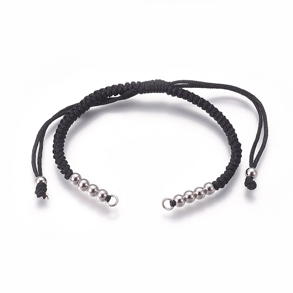 

PandaHall Nylon Cord Braided Bead Bracelets Making, with Brass Beads, Long-Lasting Plated, Real Platinum Plated, Black, 10-1/4 inch~11-5/8...
