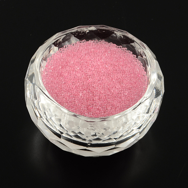 

PandaHall Transparent DIY 3D Nail Art Decoration Mini Glass Beads, Tiny Caviar Nail Beads, Flamingo, 0.6~0.8mm Glass Pink