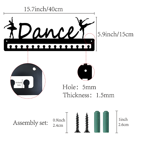 

PandaHall CREATCABIN Medal Holder Dance Dancer Medals Hanger Display Stand Wall Rack Mount Hanger Decor Black Sturdy Medal Holders for...