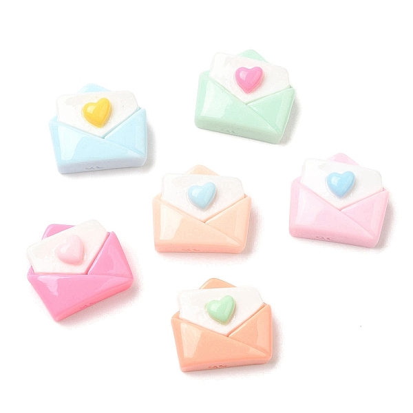 

PandaHall Cartoon Opaque Reisn Cabochons, for Jewelry Making, Mixed Color, Envelope, 11x11.5x5mm Resin Envelope Multicolor