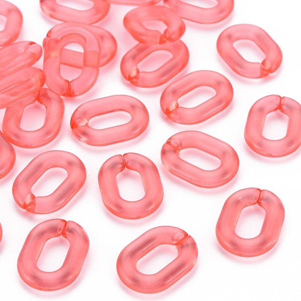 

PandaHall Transparent Acrylic Linking Rings, Quick Link Connectors, for Cable Chains Making, Oval, Tomato, 24x18x5mm, Inner Diameter: 13x7mm..., Red