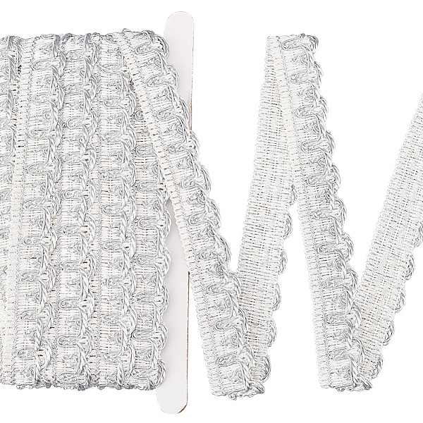 

PandaHall 8M Polyester Curtain Lace Trimmer Ribbon, Polyester Embroidery Lace Ribbon with Wave Edge, Silver, 1 inch(26mm), about 8.75 Yards...