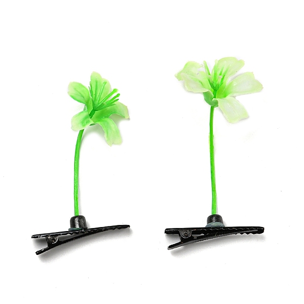 

PandaHall (Defective Closeout Sale: Clip Scratches) Bean Sprout Plastic Alligator Hair Clips, Green Pea Cute Flower Grass Hair Clips...