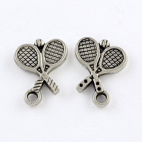 

PandaHall Tibetan Style Zinc Alloy Pendants, Sports Charms, Lead Free & Cadmium Free, Tennis Racket, Antique Silver, 20x14x3mm, Hole: 2mm...