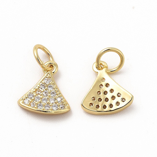 

PandaHall Rack Plating Brass Micro Pave Cubic Zirconia Charms, Triangle Charm, with Jump Ring, Real 18K Gold Plated, 10x9x2mm, Hole: 3.6mm..., Clear