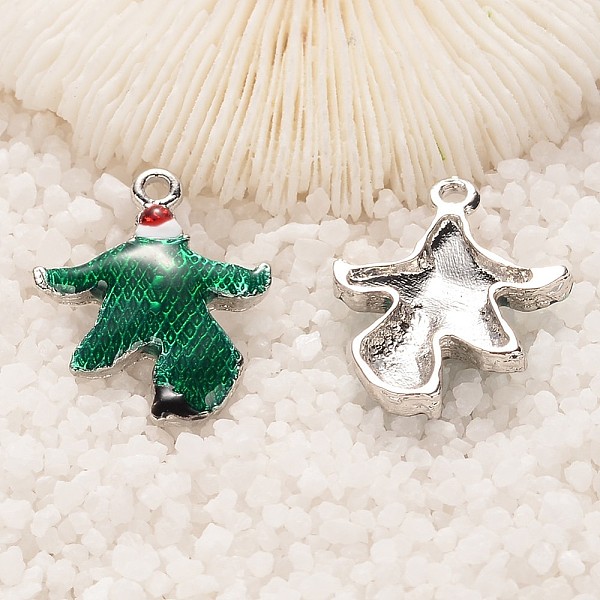 

PandaHall Christmas Mistletoe/Holly Leaf Alloy Enamel Pendants, Platinum, 24.5x20x4mm, Hole: 1.8mm Alloy+Enamel Leaf