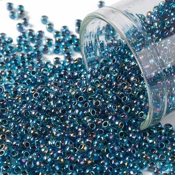 

PandaHall TOHO Round Seed Beads, Japanese Seed Beads, (540) Inside Color AB Crystal/Green Blue Lined, 11/0, 2.2mm, Hole: 0.8mm, about...