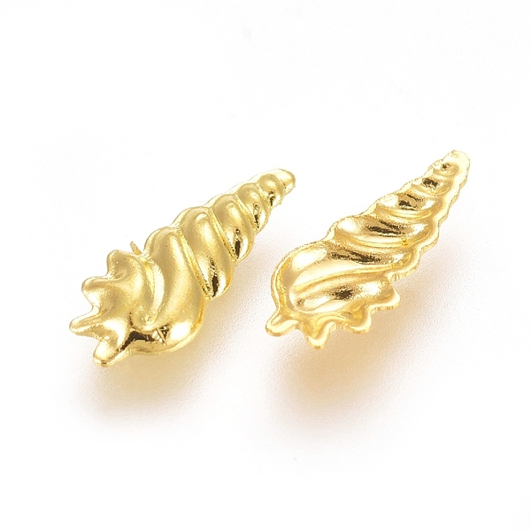 

PandaHall Alloy Cabochons, Nail Art Decoration Accessories, Spiral Shell Shape, Golden, 8x3.5x1mm, about 450~500pcs/bag Alloy Shell Shape