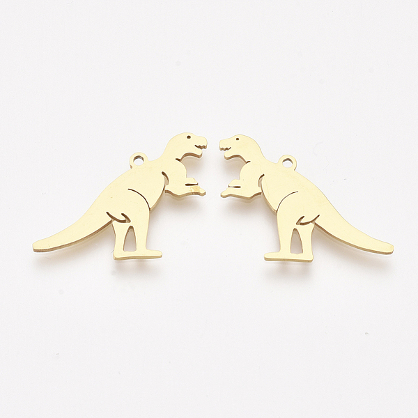 

PandaHall 201 Stainless Steel Pendants, Laser Cut Pendants, Dinosaur, Golden, 19.5x24x1mm, Hole: 1.4mm 201 Stainless Steel Other Animal