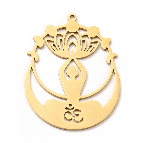 

PandaHall 304 Stainless Steel Pendants, Ohm/Aum, Yoga Theme, Golden, 43x32x1mm, Hole: 1.6mm 304 Stainless Steel Others