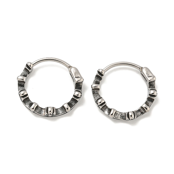 

PandaHall 316 Surgical Stainless Steel Hoop Earrings, Ring, Antique Silver, 13.5x3mm 316 Surgical Stainless Steel Ring