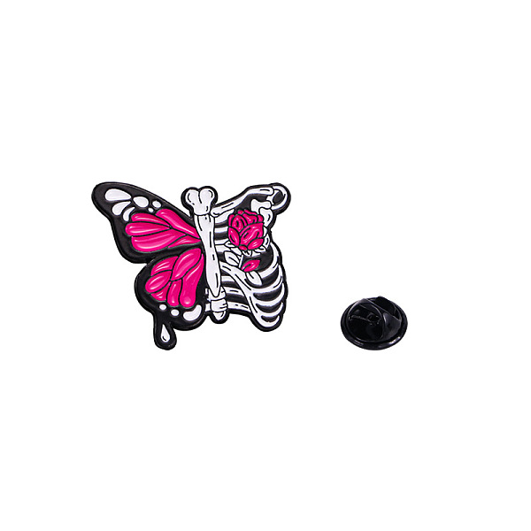 

PandaHall Halloween Badges, Cartoon Brooch, Alloy Enamel Pins for Women, Butterfly, 30x26mm. Alloy+Enamel Butterfly