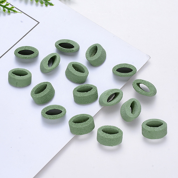 

PandaHall Handmade Porcelain Beads, Frosted, Oval, Green, 12x14x4.5mm, Hole: 8x3mm Porcelain Oval Green