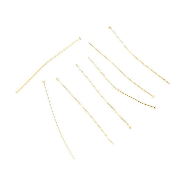 

PandaHall Brass Flat Head Pins, Long-Lasting Plated, Real 18K Gold Plated, 63x0.7mm, Head: 2mm Brass