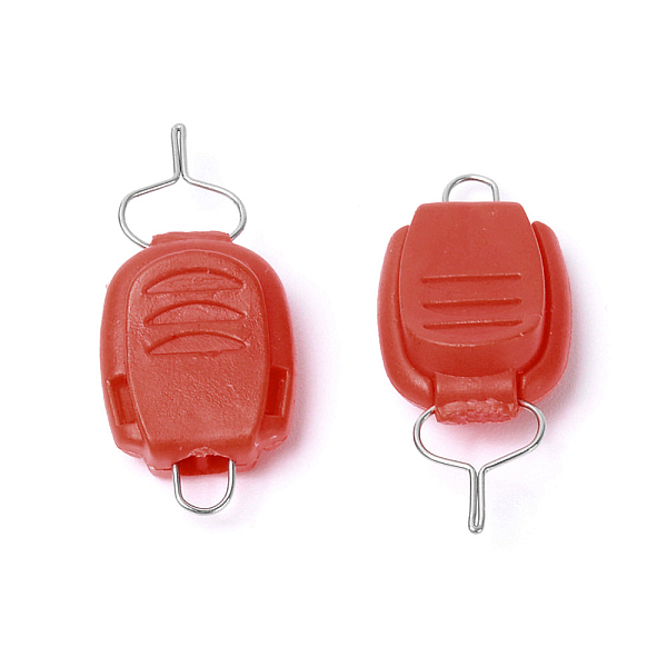 PandaHall Fishing Rod Accessories, Card Line Tool, Red, 33x14.5x9mm, Hole: 3mm Plastic Oval Red