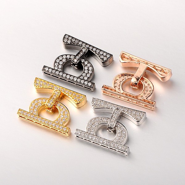 

PandaHall Brass Micro Pave Cubic Zirconia Fold Over Clasps, Cadmium Free & Lead Free, Mixed Color, 25x20x4mm, Hole: 23x1.5mm Brass+Cubic..., Clear