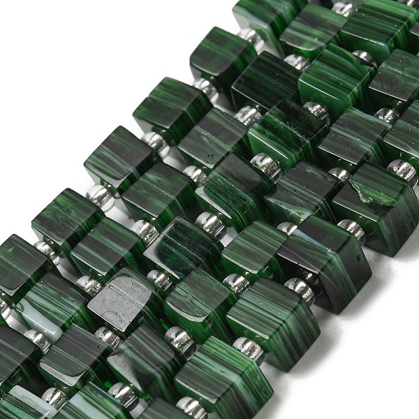 

PandaHall Handwork Lampwork Beads, with Glass Spacer Beads, Square, Dark Green, 6x6x5~5.5mm, Hole: 0.9mm, about 54~55pcs/strand...