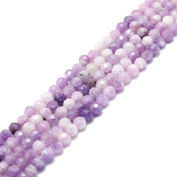 

PandaHall Natural Lepidolite/Purple Mica Stone Beads Strands, Faceted, Round, 5mm, Hole: 0.8mm, about 76pcs/strand, 15.16''~15.55''...