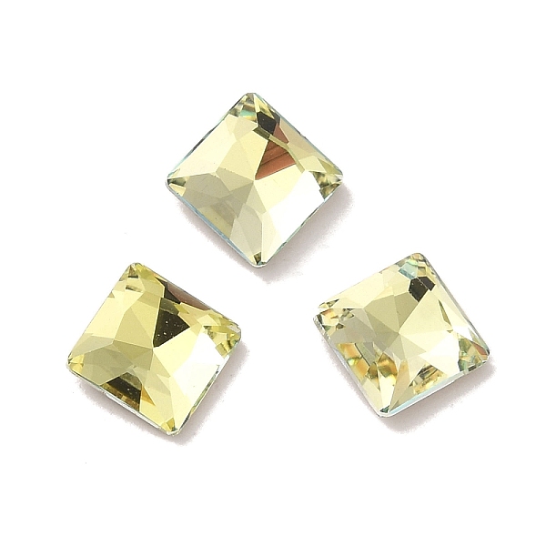 

PandaHall Glass Rhinestone Cabochons, Point Back & Back Plated, Faceted, Square, Jonquil, 7x7x3mm Glass Rhinestone Square Yellow