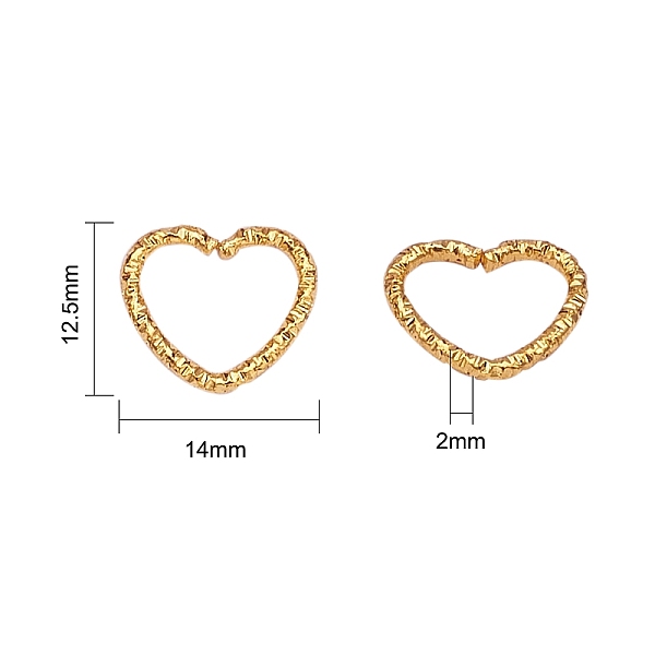 

PandaHall 200Pcs 4 Colors Iron Open Jump Rings, Twisted Lines Rings, Heart, Mixed Color, 12.5x14x2mm, 50pcs/color Iron Heart