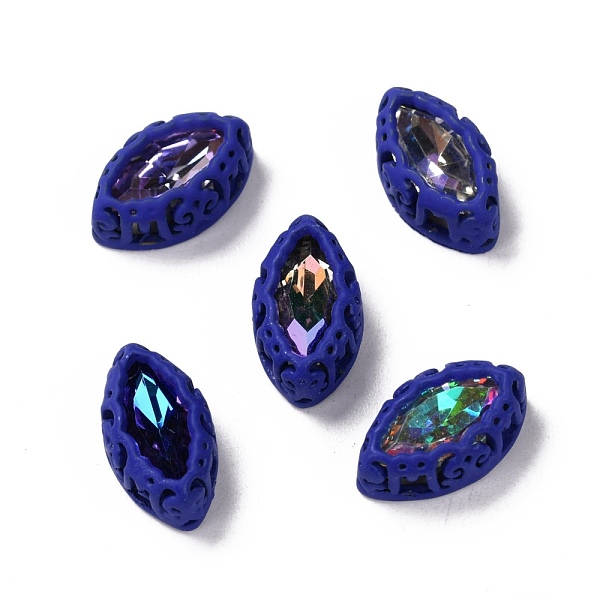 

PandaHall Sew on Rhinestone, Glass Rhinestone, with Brass Findings, Garments Accessories, Horse Eye, Mixed Color, Blue, 12.5x7.5x5mm, Hole...