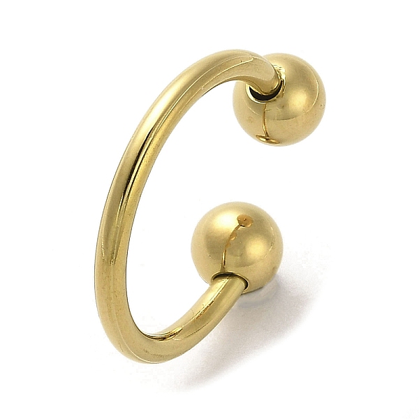 

PandaHall Round Ball 304 Stainless Steel Cuff Ring, Golden, Inner Diameter: 16.8mm 304 Stainless Steel Round
