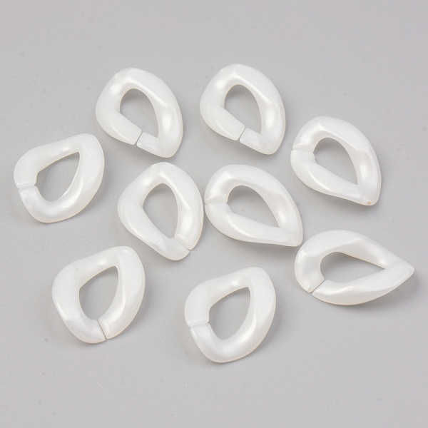 

PandaHall Opaque Acrylic Linking Rings, Quick Link Connectors, For Jewelry Curb Chains Making, Twist, Creamy White, 23x16.5x4.5mm, Inner...