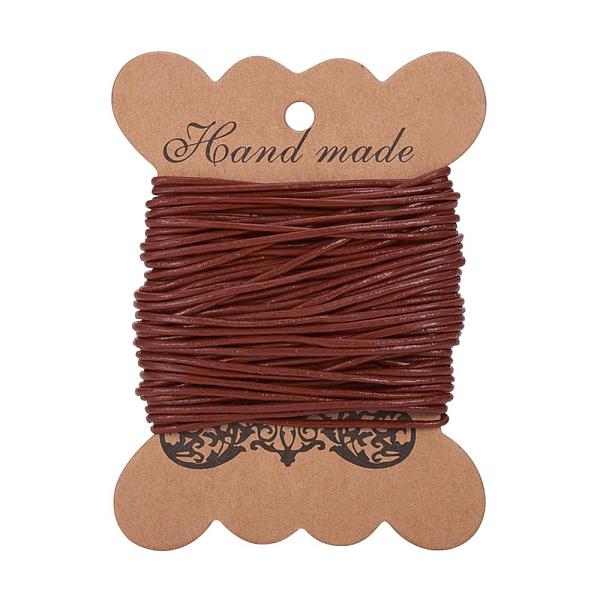 

PandaHall Cowhide Leather Cord, Leather Jewelry Cord, Jewelry DIY Making Material, Round, Dyed, Saddle Brown, 1.5mm Cowhide Round Brown