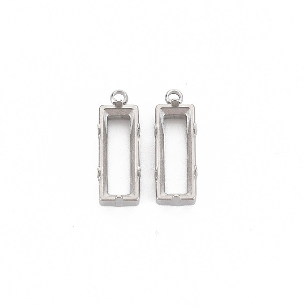 

PandaHall 304 Stainless Steel Pendant Cabochon Settings, Rhinestone Claw Settings, Prong Settings, Rectangle, Stainless Steel Color, Tray...