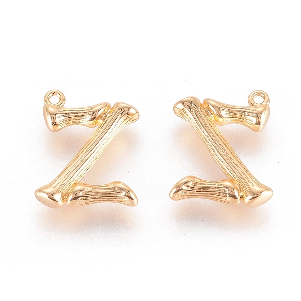 

PandaHall Brass Pendants, Letter, Real 18K Gold Plated, Letter.Z, 18x15x4mm, Hole: 1mm Brass Letter