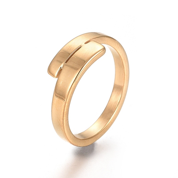 

PandaHall Unisex Ion Plating(IP) 304 Stainless Steel Finger Rings, Golden, 2.5x1.5mm, Inner Diameter: 16mm 304 Stainless Steel