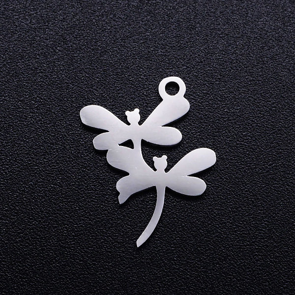 

PandaHall 201 Stainless Steel Pendants, Dragonfly, Stainless Steel Color, 18x14x1mm, Hole: 1.5mm 201 Stainless Steel Dragonfly
