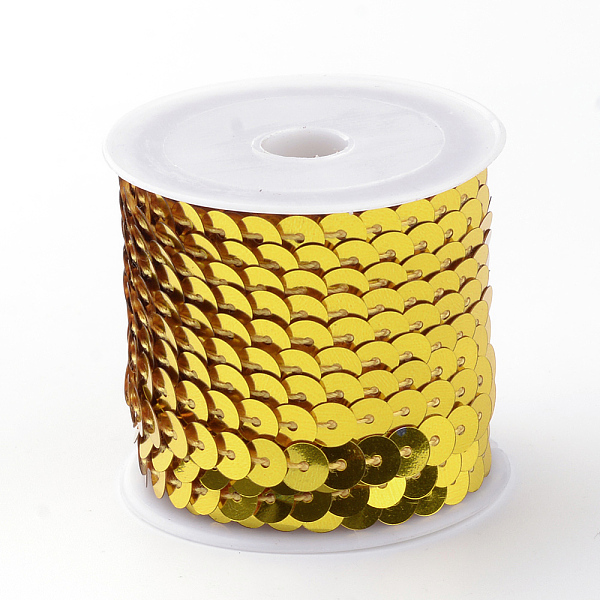 

PandaHall Eco-Friendly Plastic Paillette Beads, Sequins Beads, Ornament Accessories, Flat Round, Gold, 6mm, about 5m/roll Plastic Flat Round...