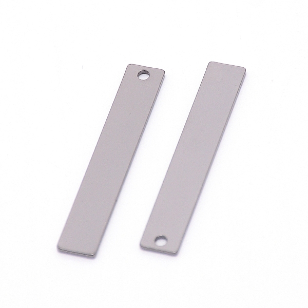 

PandaHall Brass Pendants, Stamping Blank Tag, Rectangle, Gunmetal, 36x6x1mm, Hole: 1.5mm Brass Rectangle