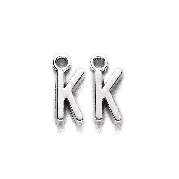 

PandaHall Tibetan Style Alloy Pendants, Cadmium Free & Lead Free, Letter K, K: 16x7.5x2mm, Hole: 2mm Alloy Letter