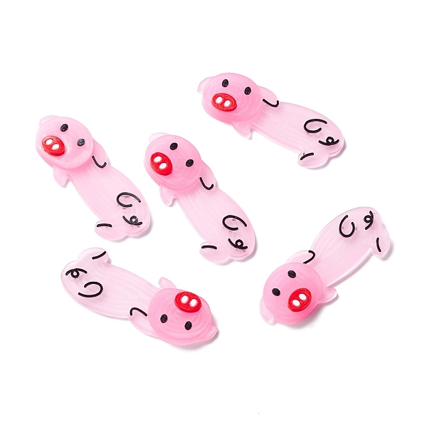 

PandaHall Luminous PVC Cabochons, for Hair Accessories, Pig, Pink, 19x52x5.5mm Plastic Pig Pink