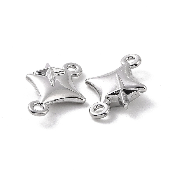 

PandaHall Rack Plating Alloy Connector Charms, Star Links, Platinum, 12x17.5x4mm, Hole: 1.5mm Alloy Star