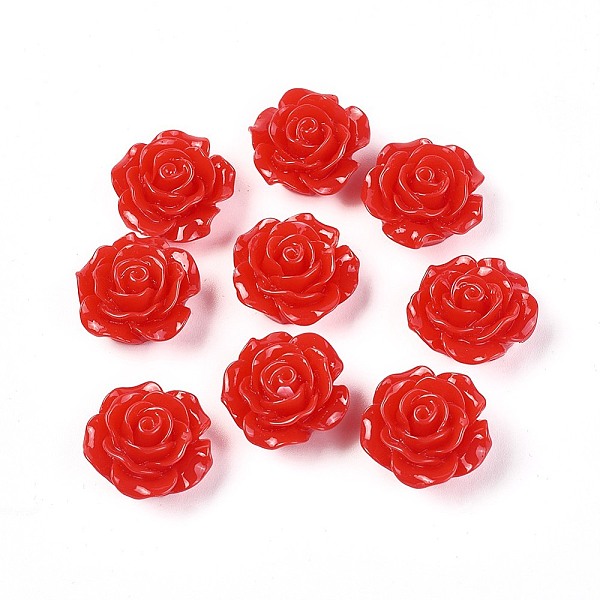 

PandaHall Resin Cabochons, Flower, Red, 20x19x10mm Resin Flower Red