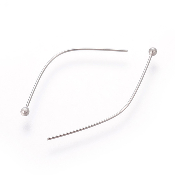 

PandaHall 304 Stainless Steel Ball Head Pins, Stainless Steel Color, 27x0.5mm, 24 Gauge, Head: 1.6mm 304 Stainless Steel